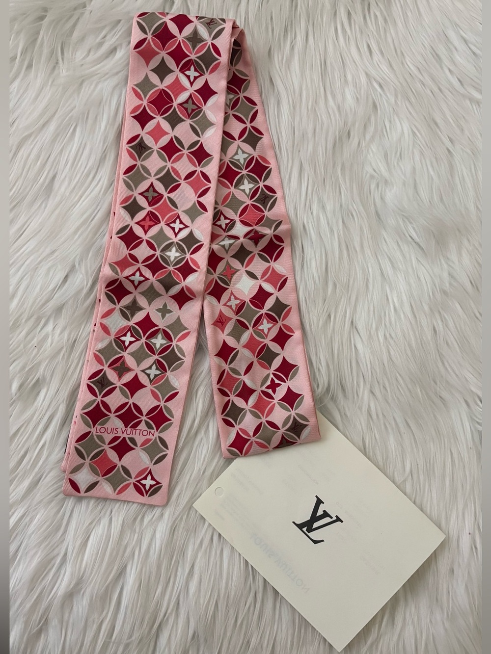 Authentic 2007 Louis Vuitton Etoile Silk Bandeau - Rose Pink